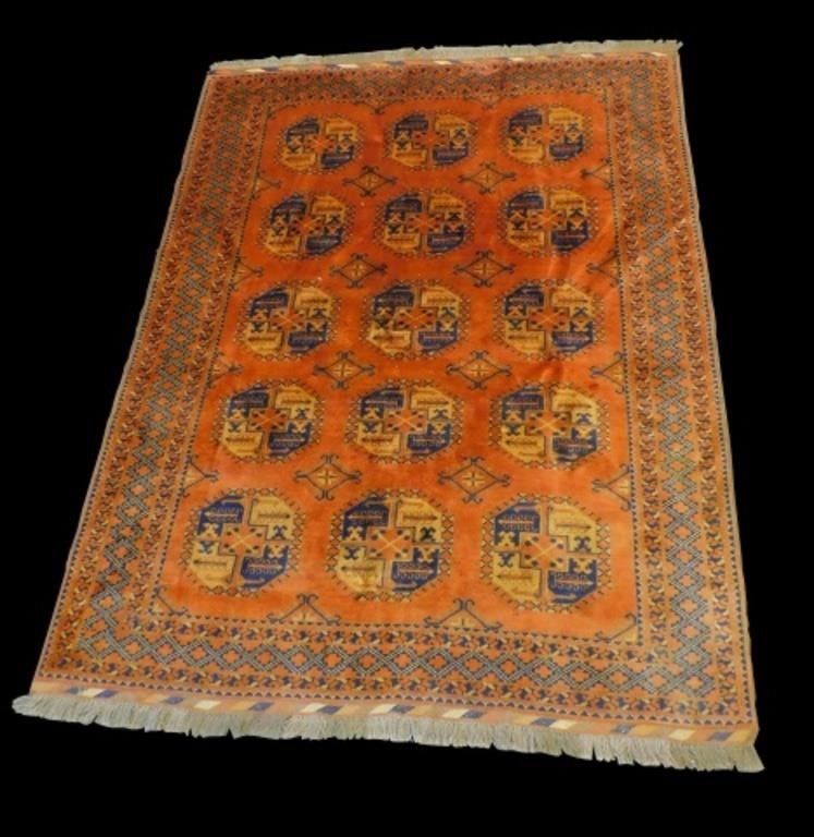 ROOM-SIZE AFGHAN BOKARA RUG. 20TH