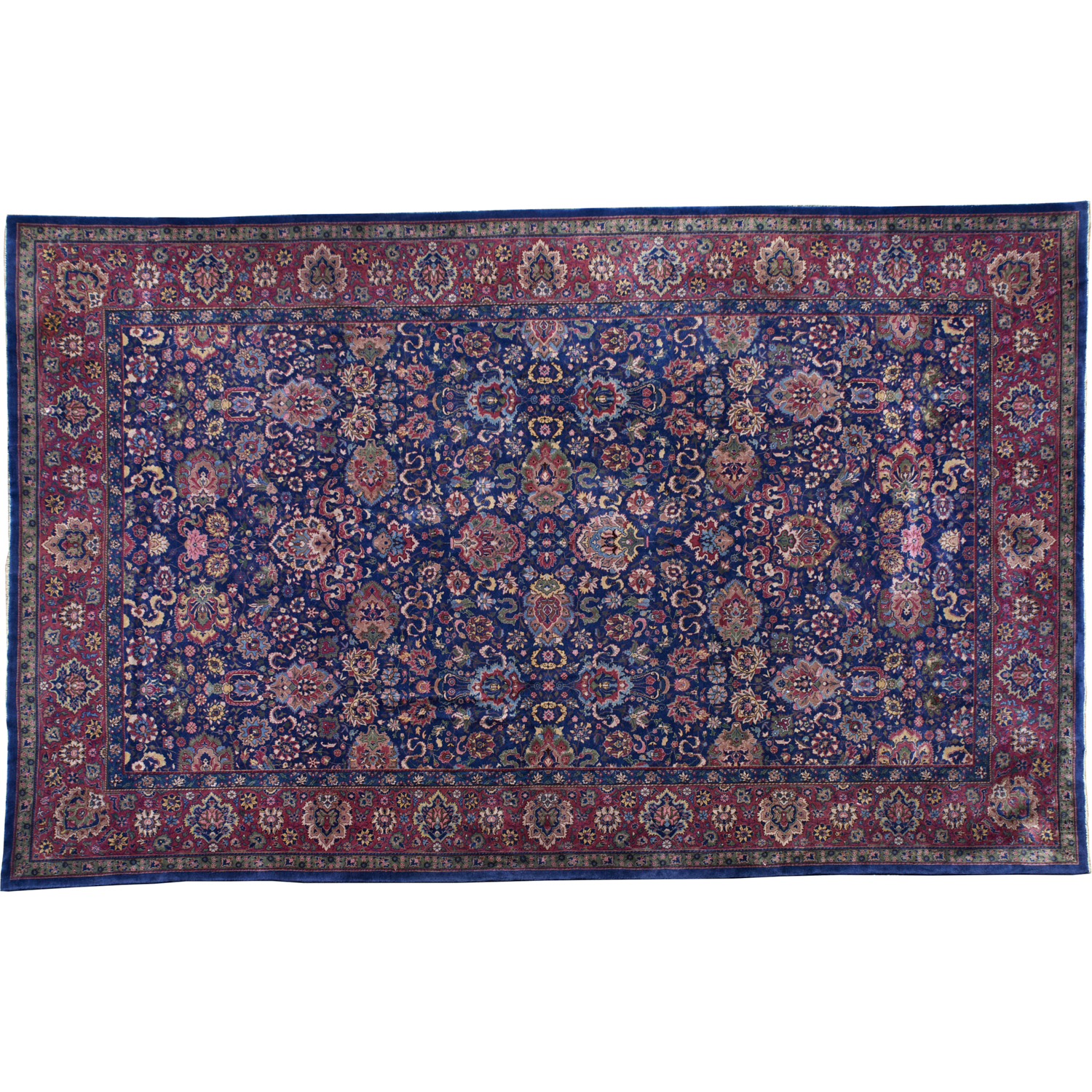 ROOM SIZE BLUE SAROUK CARPET 20th
