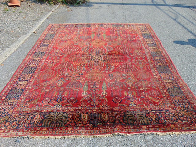 ROOM SIZE SAROUK CARPET, IN RED,