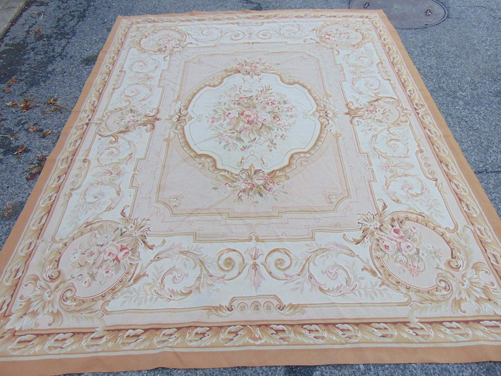 ROOMSIZE NEEDLEPOINT CARPET, FLORAL