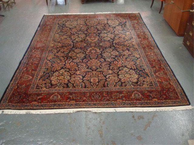 Roomsize Sarouk Carpet. Blue,