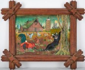 ROOSTER & CAT FOLK ART PAINTIN