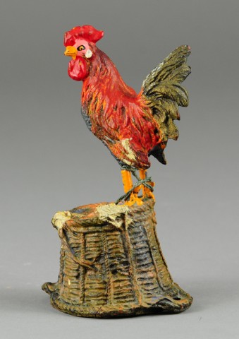 ROOSTER ON BASKET STILL BANK