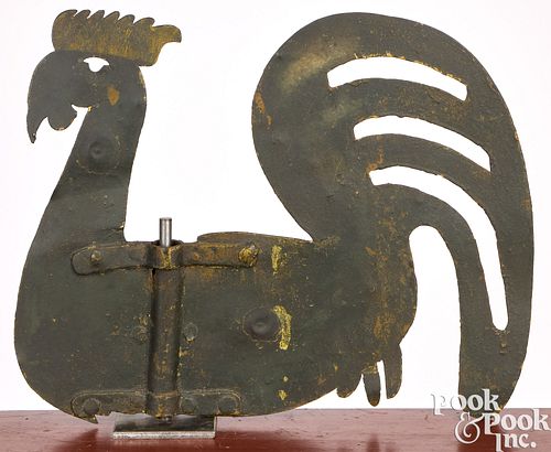 ROOSTER WEATHERVANE, 19TH C.Painted