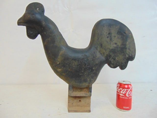 ROOSTER WINDMILL WEIGHT, IN CAST