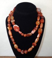 ROPE LENGTH CARNELIAN AND AGAT