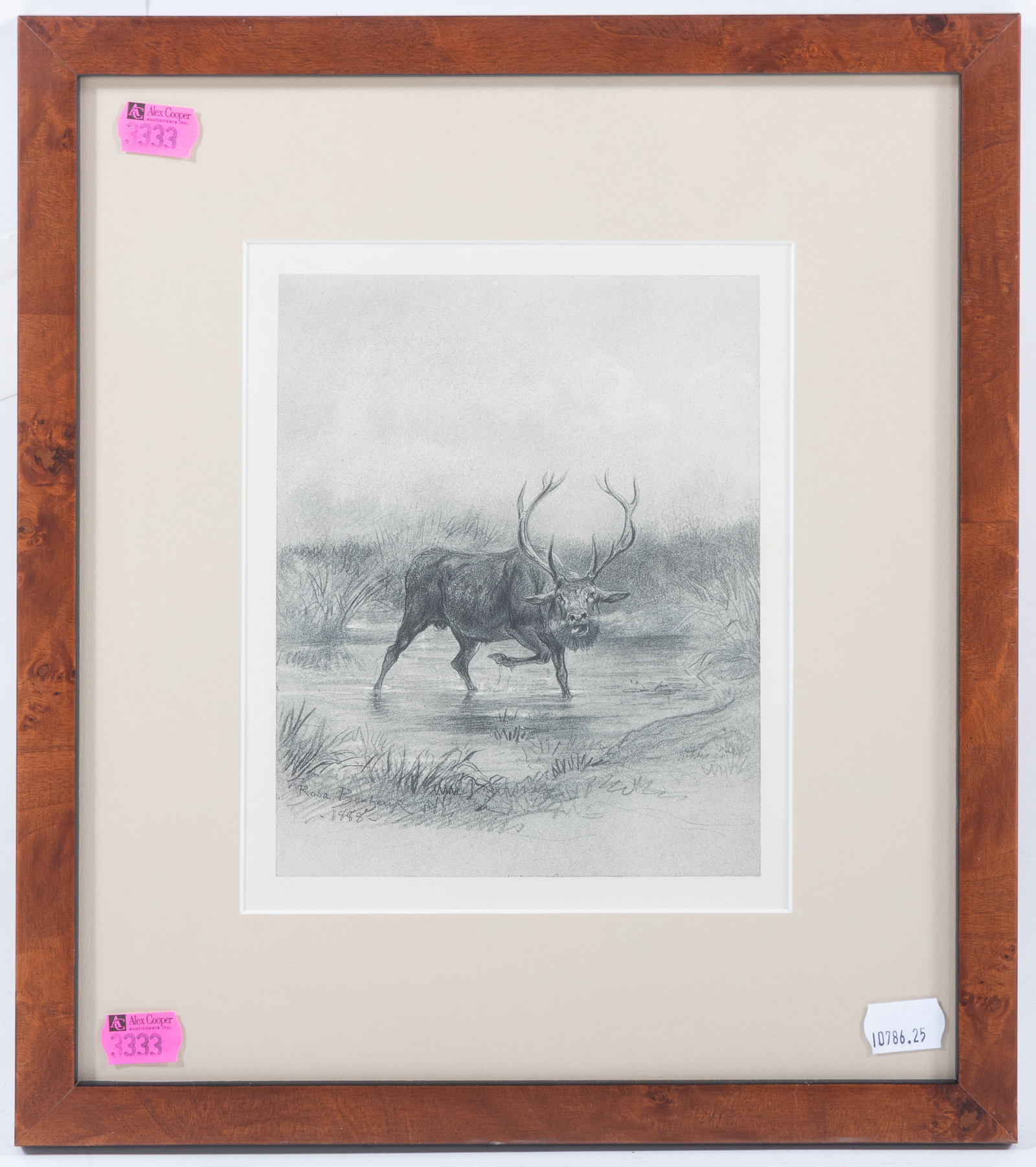 ROSA BONHEUR. MOOSE, LITHOGRAPH