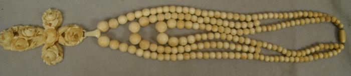 Rose carved ivory cross/pendant