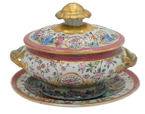 ROSE FAMILLE TUREEN WITH COVER