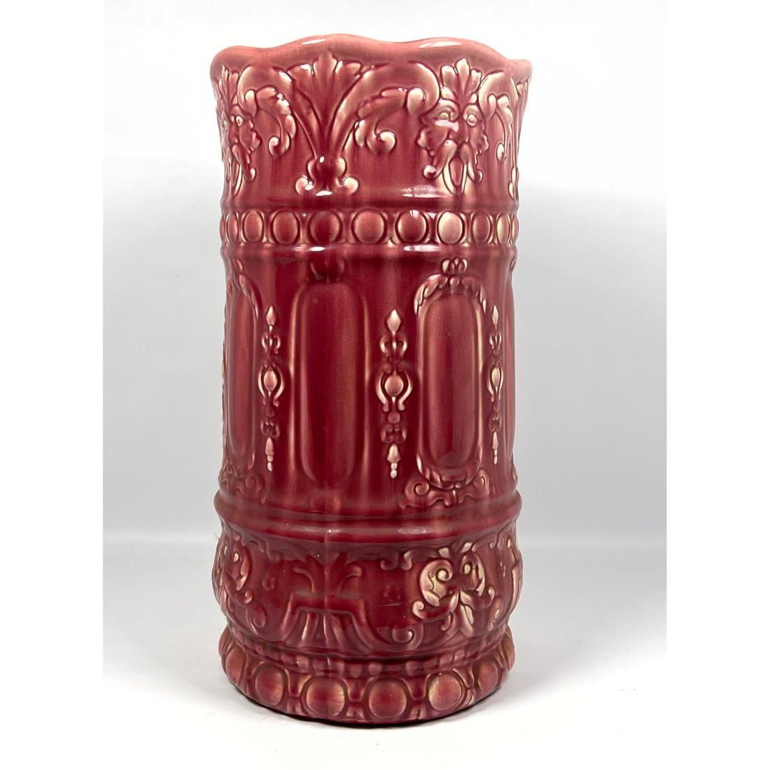 Rose glazed art pottery umbrella