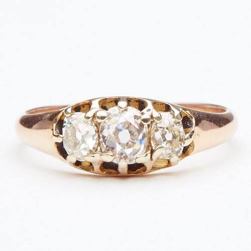 ROSE GOLD THREE STONE OLD MINE