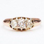 ROSE GOLD THREE STONE OLD MINE