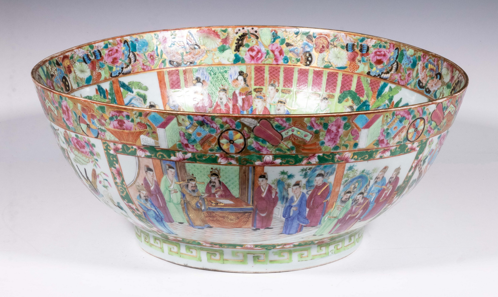 ROSE MANDARIN PUNCH BOWL Large 19th