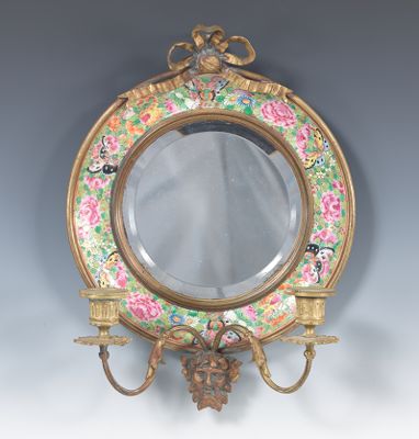Rose Medallion Mirrored Wall Sconce