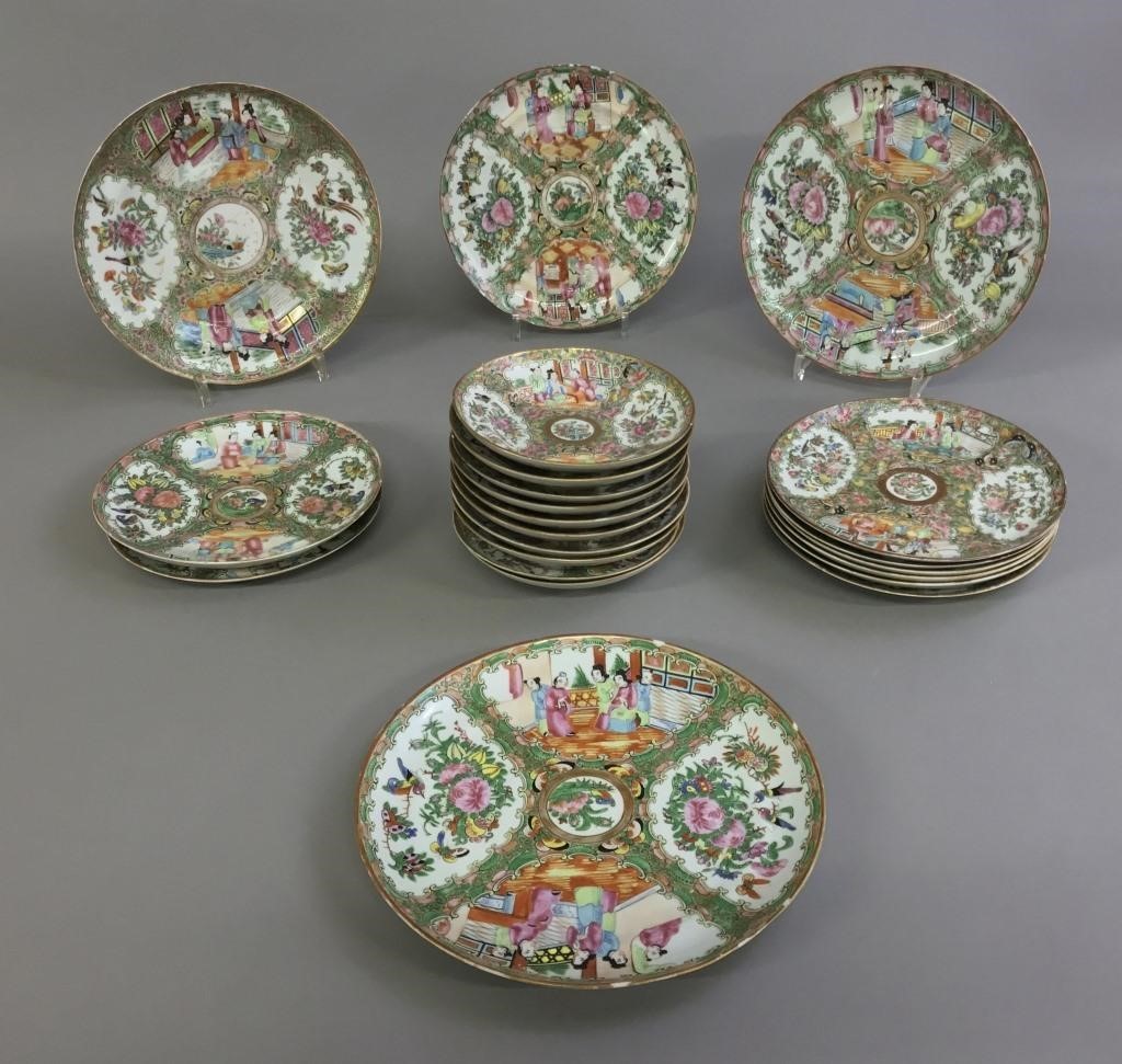 Rose Medallion plates, circa