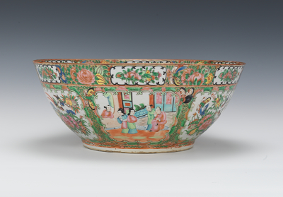 Rose Medallion Porcelain Punch Bowl