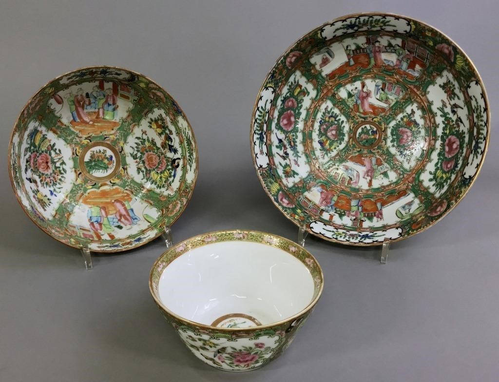 Rose Medallion punch bowl, 4"h x