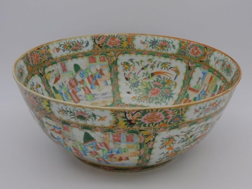 ROSE MEDALLION PUNCH BOWL, EARLY