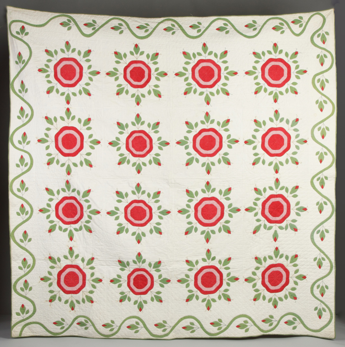 Rose of Sharon Quilt Pink on darker