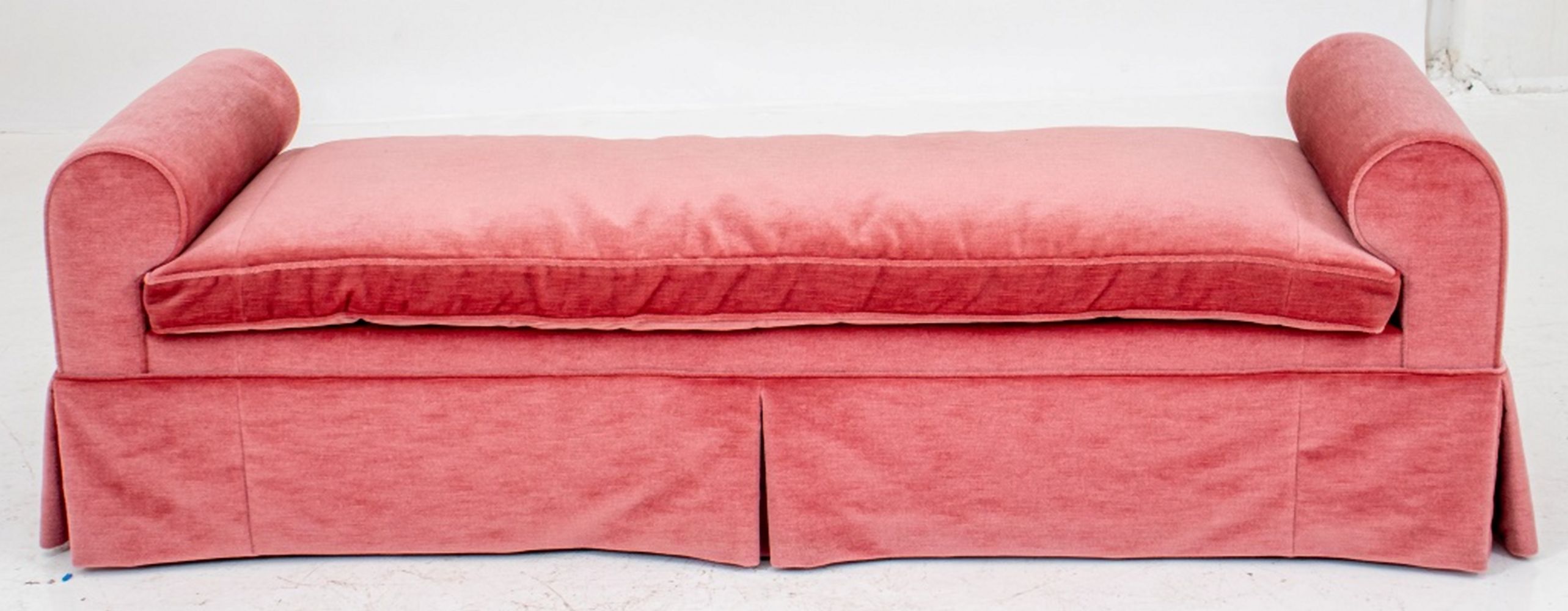 ROSE PINK MOHAIR UPHOLSTERED