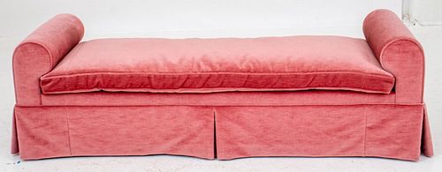ROSE PINK MOHAIR UPHOLSTERED