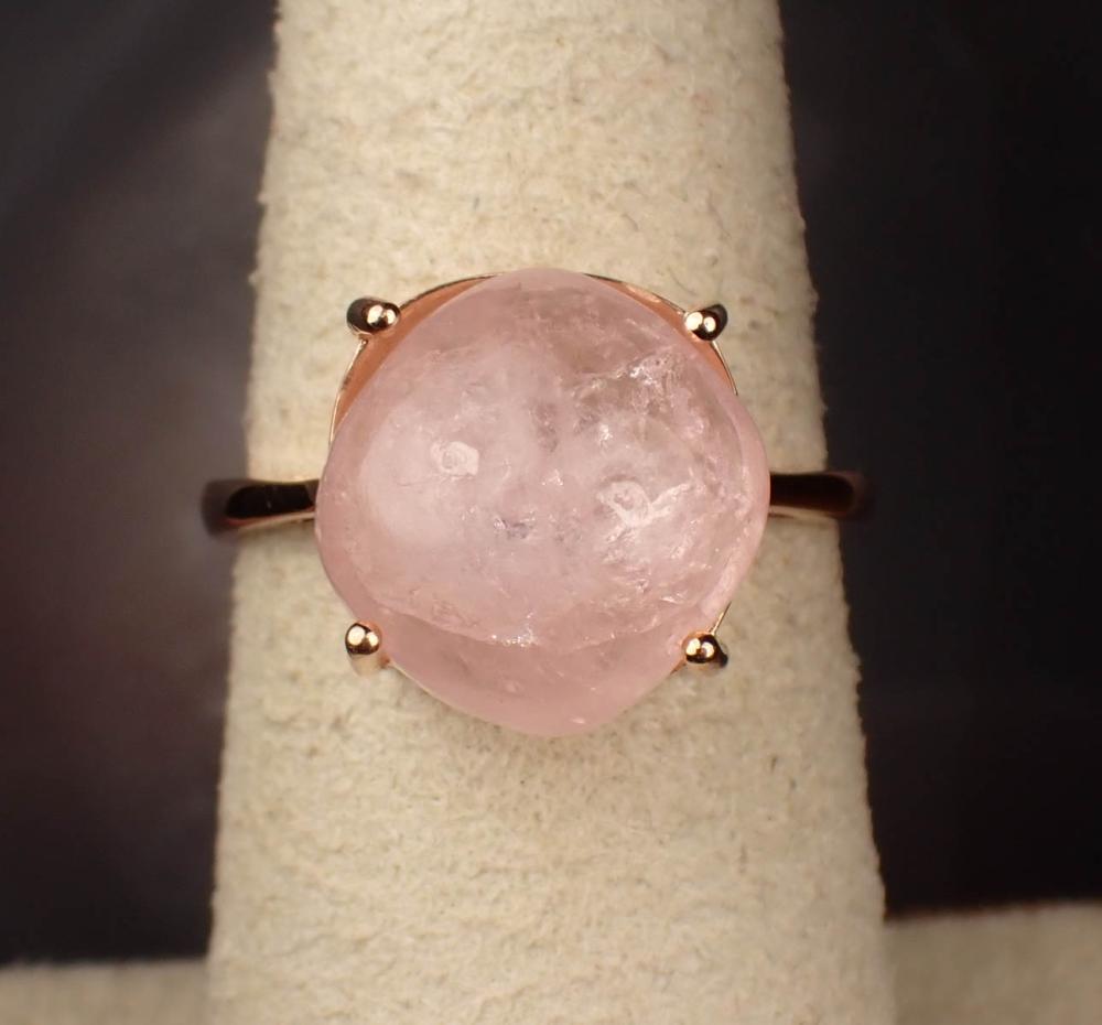 ROSE QUARTZ AND FOURTEEN KARAT ROSE