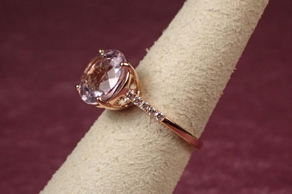 ROSE QUARTZ, DIAMOND AND GOLD