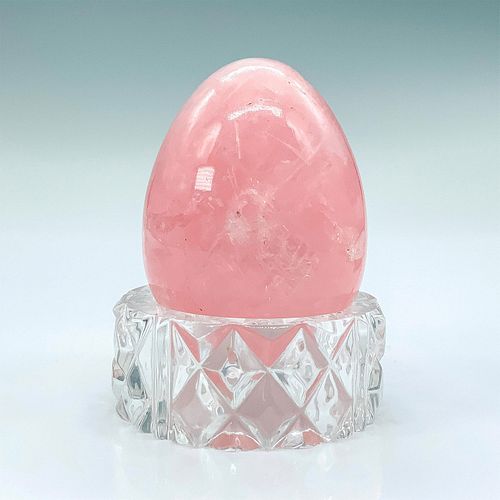 ROSE QUARTZ EGG AND BASEA rose