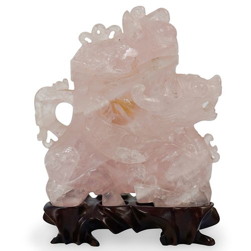 ROSE QUARTZ FOO DOGDESCRIPTION: A