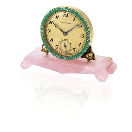 Rose Quartz, Gold and Enamel Desk