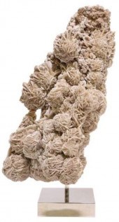 ROSE SELENITE CLUSTER ON POLIS