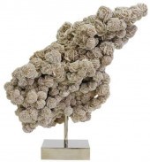 ROSE SELENITE SPECIMEN ON POLI