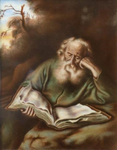 ROSENTHAL PAINTED PORCELAIN PLAQUE,