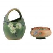ROSEVILLE ART POTTERY 2PC. GRO