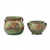 ROSEVILLE ART POTTERY 2PC GROU