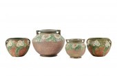 ROSEVILLE ART POTTERY 4PC. GRO