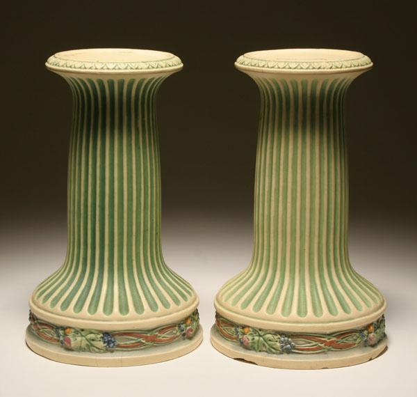 Roseville art pottery; pair