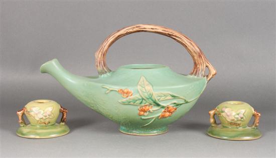 Roseville art pottery teapot in the
