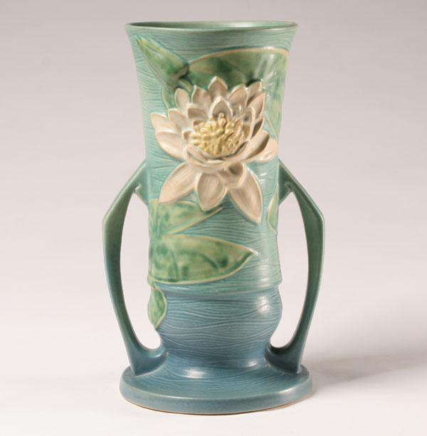 Roseville art pottery vase; Water