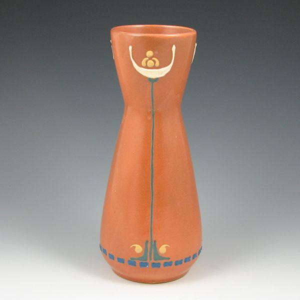 Roseville Aztec 20-9" vase with Art