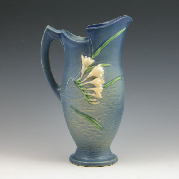 Roseville blue Freesia pitcher.