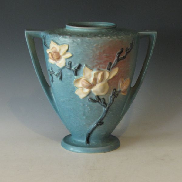 Roseville blue Magnolia vase with