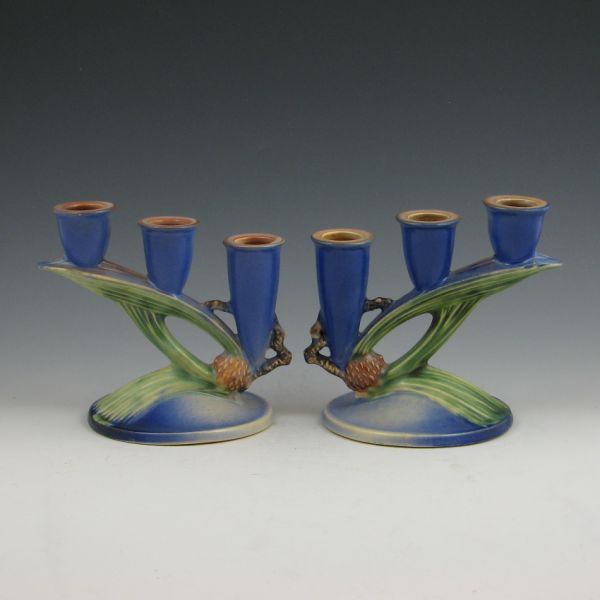 Roseville blue Pine Cone triple