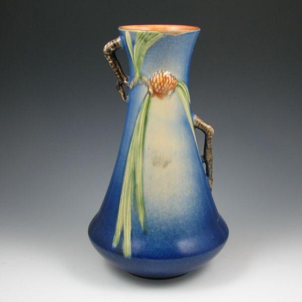 Roseville blue Pine Cone vase. 