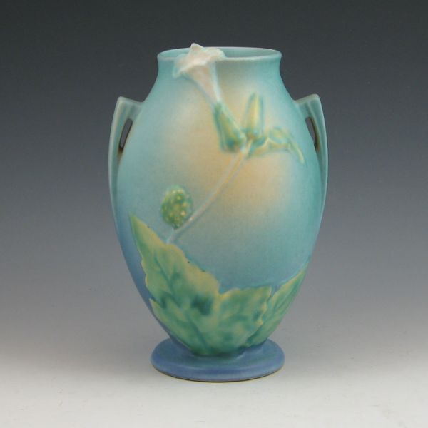 Roseville blue Thornapple vase.