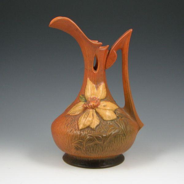 Roseville brown Clematis ewer. 