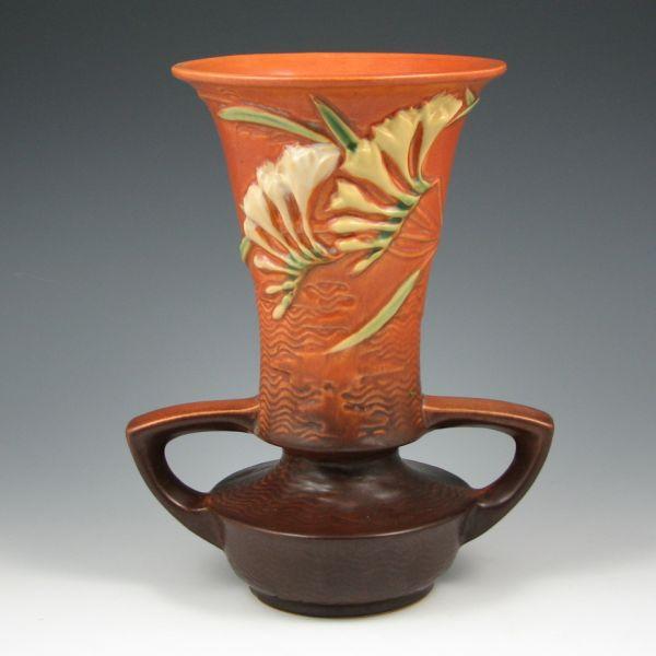Roseville brown Freesia vase. 