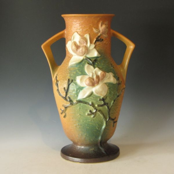 Roseville brown Magnolia vase.