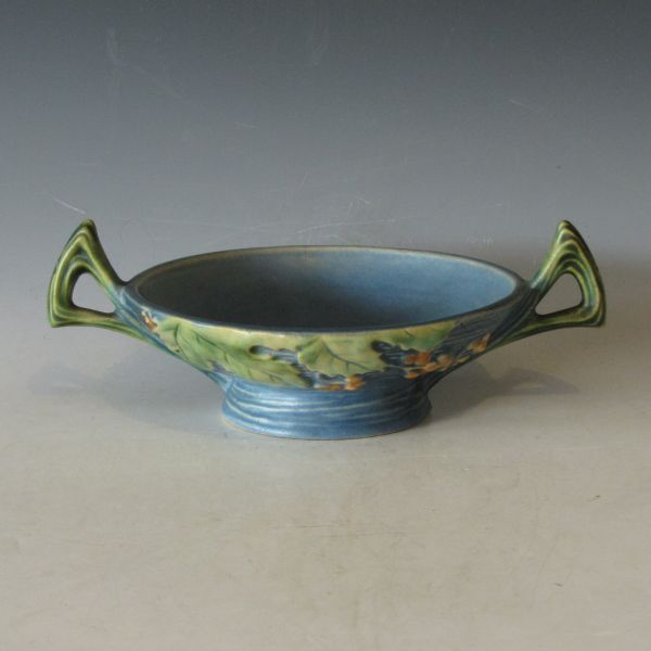 Roseville Bushberry bowl in blue.