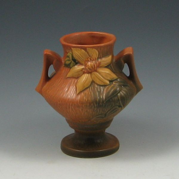Roseville Clematis 6'' Vase brown